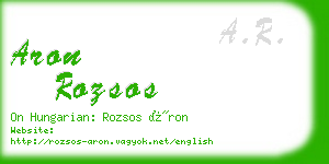 aron rozsos business card